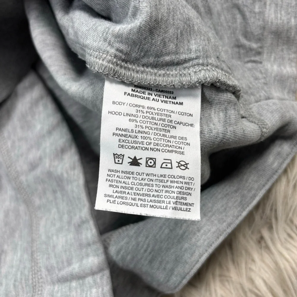 Nike Boy's Youth L Gray Loose Fit Windrunner Zip Front Hoodie